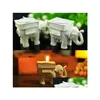 Autres fournitures de fête festive 50pcs / lot nuptiale de mariage faveur cadeau ivoire amusant éléphant thé bougie bougeoir avec pack élégant DH984