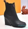 Rebite carta botas mulher couro zíper fivela de metal designer tornozelo bota couro senhora salto alto moda outono inverno salto grosso sapatos femininos