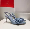 Itália Design Renees Jewel Sandals Sapatos Mulheres Slingbacks Crystal Studs Mindedes altos Veneziana CaoVillas Exclusive Party Weeding Bombas 35-43