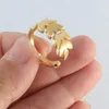 Cluster Ringe Edelstahl Ring Schmuck Gold Farbe Großhandel für Frauen Mode Geschenk Est Bijoux Femmes Joyas Mujer Store RBJKEJBA