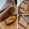 Totes Vine Weaving Handwoven Pu Starry Sky Handbag Nordic Light Luxury Outding Vacation Travel Crossbody Women's Bagstylishyslbags