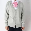 Cardigan de malha feminina sólido oversize suéteres soltos meninas japonês malha doce cor uniforme escolar camisola anime cosplay