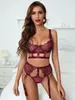 YBFDO Lingerie sensuelle femme Sexy évider soutien-gorge dentelle slips ensembles Push Up à armatures Costumes exotiques porno sous-vêtements en dentelle 240109