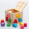 Building Blocks Children Early Educational Toys Wooden 13 Hole Shape Sorter Intelligence Box Baby Cognitive Matching Geometric 240110