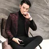 Jackets Party Prom Blazer Autumn Men Shinny Yarn Wine Red Blue Black Blazer Jacket Men Slim Fit Business Dress Suit Coat Jackets