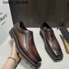 Berluti Business Leather Shoes Oxford Calfskin Handgjorda toppkvalitet ultima tjock sula patina forntida färgad klänning trendwq