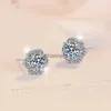 Stud ES0050 LEFEI Fashion Classic Trendy Luxury Moissanite Fine Plum Blossom Flower Earring For Women Silver 925 Wedding Jewelry Gift YQ240110