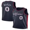 Joel 21 Embiid basketbalshirt heren Allen 3 Iverson 0 Tyrese Maxey stadsshirts jersey blauw wit marine