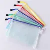 Storage Bags 5PCS A4 Transparent Grid Document Bag PVC Waterproof Zipper Pouch For School Home Organization