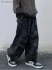女性用パンツカプリスhouzhou harajukuヴィンテージカモフラージカーゴパンツ女性バギーヒップホップストリートウェアワイドレッグズボン