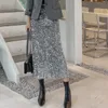 Koreanische Mode Pailletten Design Lange Röcke für Frauen Alle Saison Damen Casual Streetwear Alle Match Sexy Midi Rock Drop 240110