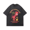 Vintage Oversized T-Shirt Hip Hop Eye Graphic Print Punk Gothic Washed Tshirt Streetwear 2024 Harajuku Cotton Loose Shirts Tops