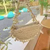 Bohemian Pearls Straw Bag Conch Starfish Women Handbags Half Moon Beach Shoulder Designer Rattan Crossbody Bags Ladies Tote 240110