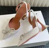 letterg Amina Muaddi sandales haut de gamme chaussures habillées de créateur nœud papillon cristal diamant décoration PVC Transparent