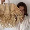 Totes Moda Rafia Borla Mujeres Diseñador Marca Bolsos de ratán Lujo Mimbre Tejido Shouder Crossbody Bolsas Monederos de playa Stylishyslbags