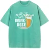 Men's T Shirts Keep Calm Drink Beer Printed T-Shirt Men Women Casual Fashion Oversized 90s Vintage Unisex Washed Old