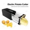 رقائق البطاطا الكهربائية في Itop Cutter French Fries Fegetable Machine 2 شفرات من الفولاذ المقاوم للصدأ طاقة متينة 58W 110V-240V 240110