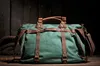 Vintage Military Canvas Leather Men Shoulder Bag Crossbody Bag Tote Handbag Men Canvas Messenger Bag Leisure male 240109