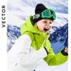 Vektor barn skidglasögon dubbla linsflickor pojkar skidåkning snowboard glasögon barn vinter snö barn glasögon uv400 anti-dimma hxj200 240109