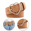 Belts Ladies Faux Leather Alloy Heart Sun Buckle Nubuck Student Leisure Dress Jean Wild Waistbands 2024