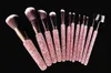 Brosses 12pcs / Set Diamondstudded Makeup Brushes Gems Makinup Tools Beauty Tools Full Diamond Loose Powder Foundation Cacheer Brush Bling