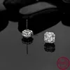 Stud nuovi orecchini in argento sterling 925 taglio moissanite rosso matrimonio orecchini semplici gioielli squisiti regalo di nozze delle donne YQ240110