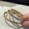 Modearmband Carter Dames Rose Goud Zilver Lady Bangle V Goud Hoge Editie Full Sky Star Twee Diamanten Smalle Armband voor Vrouwen Verguld Met Geschenkdoos