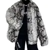 Arrivées Python motif manteau de fourrure hommes mode hiver fausse fourrure manteau chaud laine veste Chaquetas Hombre 240110