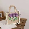 Bakken Mooie tulpen handgeweven tas wol heted diy materiaal zelfgemaakt cadeau voor vriendinnentylishyslbags