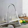 Küchenarmaturen, moderner Wasserhahn aus poliertem Chrom, Doppelgriff-Wasserreiniger, 360-Grad-Schwenkgefäß, Waschbecken-Mischbatterie