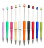 Plastpärlan Pen Diy Bead Ballpoint Pennor For Kids Students Presents Office School Supplies Mixed Color XBJK21129350217