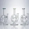 Glassvape666 GB022 Glass Bong Dab Rig Smoking Pipe Double Recycler Perc Bubbler With 14mm Male Tobacco Dome Bowl About 6.7 Inches Colorful Glass Water Pipes