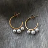 Boucles d'oreilles Style coréen Imitation perle pour femmes filles titane acier plaqué or 18 carats doux déclaration boucle d'oreille bijoux de fête