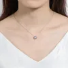 Uppsättningar Iogou Real Silver 925 smyckesuppsättningar certifierade 6,5 mm 1.0ct D Färg Moissanite Pendant Neclaces Studörhängen för kvinnor män gåvor