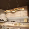 Lampes suspendues Table à manger moderne Lumière Café Chambre Anneau Luminaire Suspendu LED Lumières En Bois Massif Pour Plafond