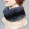 良い弾力性のあるRex Rabbit Rabbit Rabbit fur Neck Warmer Raps Winter Women編み本物のRabbit Fur Scarves女性ニットファーヘッドバンド240110