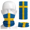 Halsdukar Sverige flagga tryckt bandana huvudbonad ridning balaclava svenska nackgaiter unisex cykling dammsäker halsduk vandring ansiktsskydd