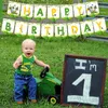 Party Decoration Lawnmower Birthday Mower Happy Banner Green Tractor for Boys Farm Temed Time Supplies