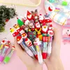 30pcs/lot cute mini ballpoint pen 크리스마스 시리즈 4 컬러 볼 펜스 아이 학교 작문 용품 공급품 사무용 문구 선물 240109