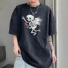 Designer t-shirt män kvinnor galleris brev boll kort klassi ärm i amerikanskt modemärke retro hiphop bekväm t-shirt