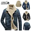 Men Winter Casual Denim Warm Fur Collar Jacket Men Fashion Clothes Lapel Single Breasted Fall Vintage Parkas Coats For Male 240109