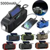 Anslutningar 5000mAh Solar Hand Bluetooth Radiomottagare Portable AM/FM Väder Radio LED -ficklampa Emergency Supply med SOS -larm