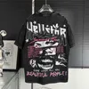 Hommes T-shirts Hip Hop Hellstar Crack Portrait Imprimer Chemise Graphique Vintage Wash Design Tshirt Streetwear En Détresse 230410 QLJ8