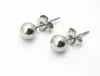 Boucles d'oreilles Style européen, couleur argent, clous à billes, perle en acier inoxydable de bonne qualité pour femmes et filles