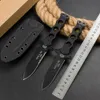 Offre spéciale Couteau tactique à lame fixe Soling DC53 Lame de revêtement en titane noir Full Tang G10 Poignée Couteaux droits extérieurs avec Kydex