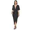 Women's Swimwear Beach Dress And Tunics Bikini 2024 Crochet Exit Sexy Neck Solid Color Pleated Split Summer Polyester Women Suit Long Tunic