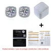 Quke Real Square Stud earrings 05ct 1Ct D Color VVS1 Pure 925 Sterling Silver for Wedendy Fine Jewelry EA014 240109