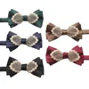 Abito da arco di seta in seta a filo femminile maschile di alta qualità Cravat Cravat Cash Color Casual Bow 240109