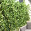 装飾的な花10pcs人工竹シミュレーション偽の緑の植物支店屋内屋外スクリーンパーティション装飾1.5-2.5m