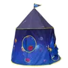 Spela tält Portable Foldbar Tipi Prince Folding Tent Children Boy Cubby Play House barn gåvor utomhus leksak tält slott 240109